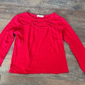 Red Keyhole Sweater
